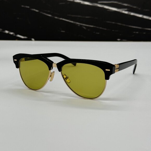 NEW MIU MIU MU 09ZS BLACK GREEN WOMEN SUNGLASSES MU09ZS 1AB07O main image 6